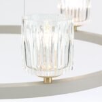Lampă suspendată TUMBLER, Ø 60cm, G9 6 x 40W abajur sticla transparenta cu decupaj, cadru metal finisaj kaki IP 20 ORION - imagine 4