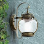 Aplica pentru exterior TAVERNA,  E27 1x60W aluminiu finisaj negru/auriu inaltime 26cm IP23 ORION - imagine 2