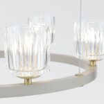 Lampă suspendată TUMBLER, Ø 60cm, G9 6 x 40W abajur sticla transparenta cu decupaj, cadru metal finisaj kaki IP 20 ORION - imagine 3