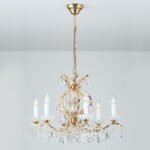 Candelabru Modern HIROHITO 6 Brate din Alama Masiva Placata cu Aur 24Kt, cu cristale SCHÖLER E14 6x40W ORION - imagine 2