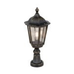 Lampadar pentru exterior PUCHBERG,  E27 1x60W aluminiu finisaj negru/auriu, geam fumuriu inaltime 53cm IP40 ORION - imagine 2