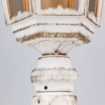 Lampadar pentru exterior PUCHBERG,  E27 1x60W aluminiu finisaj alb/auriu, geam fumuriu inaltime 53cm IP40 ORION - imagine 4