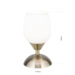 Veioza Mica TULPA LA 4-1115/1 PATINA E14 1X 60W Baza Metal Crom Patinat Abajur Sticla Alb Intrerupator pe Fir H210mm Ø90mm ORION - imagine 6