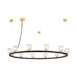 Lampă suspendată TUMBLER, Ø 115cm, G9 12 x 40W abajur sticla transparenta cu decupaj, cadru metal finisaj negru IP 20 ORION - imagine 2