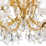 Candelabru Modern HIROHITO 8 Brate din Alama Masiva Placata cu Aur 24Kt, cu cristale SCHÖLER E14 8x40W ORION - imagine 5