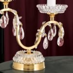 Lampa de masa moderna HIROHITO 2 Brate din Alama Masiva Placata cu Aur 24Kt, cristale SCHÖLER E14 2x40W ORION - imagine 3