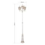 Lampadar pentru exterior PUCHBERG,  E27 3x60W aluminiu finisaj alb/auriu, geam fumuriu inaltime 255cm IP43 ORION - imagine 6
