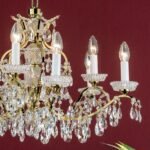 Candelabru Modern HIROHITO 9 Brate din Alama Masiva Placata cu Aur 24Kt, cu cristale SCHÖLER E14 9x40W ORION - imagine 3