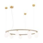 Lampă suspendată TUMBLER, Ø 90cm, G9 9 x 40W abajur glob sticla opal-mat orientată în jos, cadru metal kaki IP 20 ORION - imagine 2