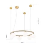 Lampă suspendată TUMBLER, Ø 65cm, G9 6 x 40W abajur glob sticla opal-mat orientată în jos, cadru metal finisaj kaki IP 20 ORION - imagine 6
