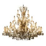 Candelabru Modern HIROHITO 45 Brate din Alama Masiva Placata cu Aur 24Kt, cu cristale SCHÖLER E14 45x40W ORION - imagine 2