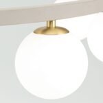 Lampă suspendată TUMBLER, Ø 90cm, G9 9 x 40W abajur glob sticla opal-mat orientată în jos, cadru metal kaki IP 20 ORION - imagine 4