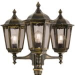 Lampadar pentru exterior PUCHBERG,  E27 3x60W aluminiu finisaj negru/auriu, geam fumuriu inaltime 255cm IP43 ORION - imagine 5