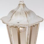 Suspensie pentru exterior PUCHBERG,  E27 1x60W aluminiu finisaj alb/auriu, geam fumuriu inaltime 105cm IP40 ORION - imagine 5