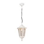 Suspensie pentru exterior PUCHBERG,  E27 1x60W aluminiu finisaj alb/auriu, geam fumuriu inaltime 105cm IP40 ORION - imagine 2