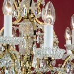 Candelabru Modern HIROHITO 9 Brate din Alama Masiva Placata cu Aur 24Kt, cu cristale SCHÖLER E14 9x40W ORION - imagine 6