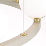 Lampă suspendată TUMBLER, Ø 90cm, G9 9 x 40W abajur glob sticla opal-mat orientată în sus, cadru metal kaki IP 20 ORION - imagine 3