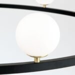 Lampă suspendată TUMBLER, Ø 120cm, G9 12 x 40W abajur glob sticla opal-mat orientată în sus, cadru metal finisaj negru IP 20 ORION - imagine 3
