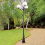 Lampadar pentru exterior REIKA,  E27 3x60W aluminiu finisaj negru inaltime 256cm IP43 ORION - imagine 4