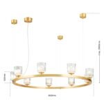 Lampă suspendată TUMBLER, Ø 85cm, G9 9 x 40W abajur sticla transparenta cu decupaj, cadru metal finisaj alama mata IP 20 ORION - imagine 6