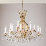 Candelabru Modern HIROHITO 18 Brate din Alama Masiva Placata cu Aur 24Kt, cu cristale SCHÖLER E14 18x40W ORION - imagine 2