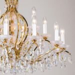 Candelabru Modern HIROHITO 18 Brate din Alama Masiva Placata cu Aur 24Kt, cu cristale SCHÖLER E14 18x40W ORION - imagine 4
