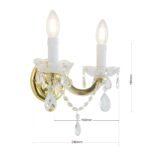 Aplica cu 2 brate MARIE CLAIRE din semicristal WA 2-521/2 MT Gold, 2 x E14, Orion Lighting Austria - imagine 6