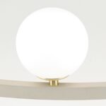 Lampă suspendată TUMBLER, Ø 90cm, G9 9 x 40W abajur glob sticla opal-mat orientată în sus, cadru metal kaki IP 20 ORION - imagine 4