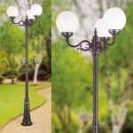 Lampadar pentru exterior REIKA,  E27 3x60W aluminiu finisaj negru inaltime 256cm IP43 ORION
