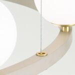 Lampă suspendată TUMBLER, Ø 120cm, G9 12 x 40W abajur glob sticla opal-mat orientată în sus, cadru metal finisaj kaki IP 20 ORION - imagine 3