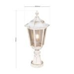 Lampadar pentru exterior PUCHBERG,  E27 1x60W aluminiu finisaj alb/auriu, geam fumuriu inaltime 53cm IP40 ORION - imagine 5
