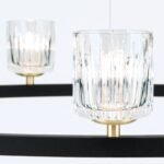 Lampă suspendată TUMBLER, Ø 60cm, G9 6 x 40W abajur sticla transparenta cu decupaj, cadru metal finisaj negru IP 20 ORION - imagine 3