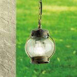 Suspensie pentru exterior TAVERNA,  E27 1x60W aluminiu finisaj negru/auriu inaltime 70cm IP23 ORION