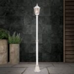Lampadar pentru exterior PUCHBERG,  E27 1x60W aluminiu finisaj alb/auriu, geam fumuriu inaltime 211cm IP43 ORION - imagine 3