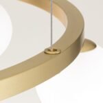 Lampă suspendată TUMBLER, Ø 65cm, G9 6 x 40W abajur glob sticla opal-mat, cadru metal finisaj alama mata IP 20 ORION - imagine 3