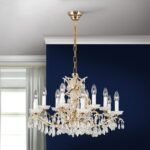 Candelabru Modern HIROHITO 6+6 Brate din Alama Masiva Placata cu Aur 24Kt, cu cristale SCHÖLER E14 12x40W ORION - imagine 6