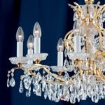 Candelabru Modern HIROHITO 10 Brate din Alama Masiva Placata cu Aur 24Kt, cu cristale SCHÖLER E14 10x40W ORION - imagine 3