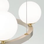 Lampă suspendată TUMBLER, Ø 65cm, G9 6 x 40W abajur glob sticla opal-mat, cadru metal finisaj kaki IP 20 ORION - imagine 3