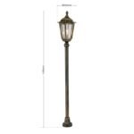 Lampadar pentru exterior PUCHBERG,  E27 1x60W aluminiu finisaj negru/auriu, geam fumuriu inaltime 140cm IP43 ORION - imagine 6