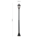 Lampadar pentru exterior PUCHBERG,  E27 1x60W aluminiu finisaj negru/auriu, geam fumuriu inaltime 211cm IP43 ORION - imagine 6