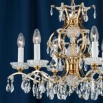 Candelabru Modern HIROHITO 6 Brate din Alama Masiva Placata cu Aur 24Kt, cu cristale SCHÖLER E14 6x40W ORION - imagine 3