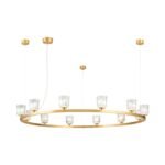 Lampă suspendată TUMBLER, Ø 115cm, G9 12 x 40W abajur sticla transparenta cu decupaj, cadru metal finisaj alama mata IP 20 ORION - imagine 2