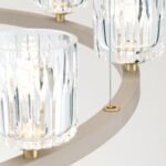 Lampă suspendată TUMBLER, Ø 85cm, G9 9 x 40W abajur sticla transparenta cu decupaj, cadru metal finisaj kaki IP 20 ORION - imagine 3
