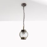 Suspensie pentru exterior TAVERNA,  E27 1x60W aluminiu finisaj negru/auriu inaltime 70cm IP23 ORION - imagine 2