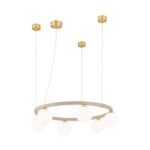 Lampă suspendată TUMBLER, Ø 65cm, G9 6 x 40W abajur glob sticla opal-mat orientată în jos, cadru metal finisaj kaki IP 20 ORION - imagine 2
