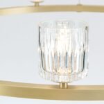 Lampă suspendată TUMBLER, Ø 85cm, G9 9 x 40W abajur sticla transparenta cu decupaj, cadru metal finisaj alama mata IP 20 ORION - imagine 4