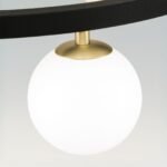 Lampă suspendată TUMBLER, Ø 65cm, G9 6 x 40W abajur glob sticla opal-mat orientată în jos, cadru metal finisaj negru IP 20 ORION - imagine 3