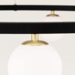Lampă suspendată TUMBLER, Ø 90cm, G9 9 x 40W abajur glob sticla opal-mat, cadru metal finisaj negru IP 20 ORION - imagine 3