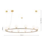 Lampă suspendată TUMBLER, Ø 120cm, G9 12 x 40W abajur glob sticla opal-mat orientată în sus, cadru metal finisaj kaki IP 20 ORION - imagine 6