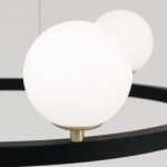 Lampă suspendată TUMBLER, Ø 65cm, G9 6 x 40W abajur glob sticla opal-mat, cadru metal finisaj negru IP 20 ORION - imagine 3